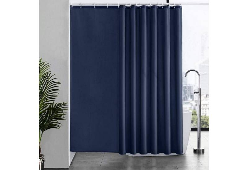 Furlinic Duschvorhang Duschvorhang Überlänge Antibakteriell Wasserdicht Dunkelblau 244x200cm von Furlinic