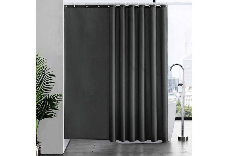 Furlinic Duschvorhang Duschvorhang Überlänge Antibakteriell wasserdicht 240x180cm Dunkelgrau von Furlinic