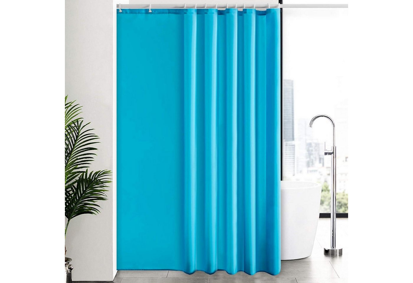 LuxusKollektion Duschvorhang Duschvorhang Überlänge H240 x B200 cm (1er Pack) Aquamarine von LuxusKollektion