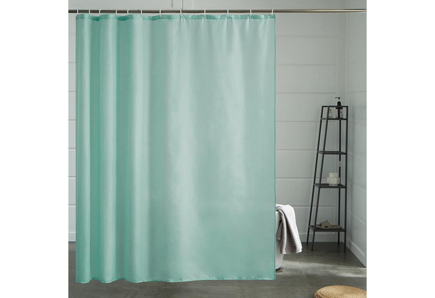 LuxusKollektion Duschvorhang Duschvorhang Überlänge antischimmel H200 x B200 cm (1er Pack) Minzgrün von LuxusKollektion