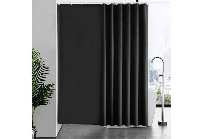 Furlinic Duschvorhang Duschvorhang Überlänge wasserdicht Antibakteriell Schwarz 244x200cm von Furlinic
