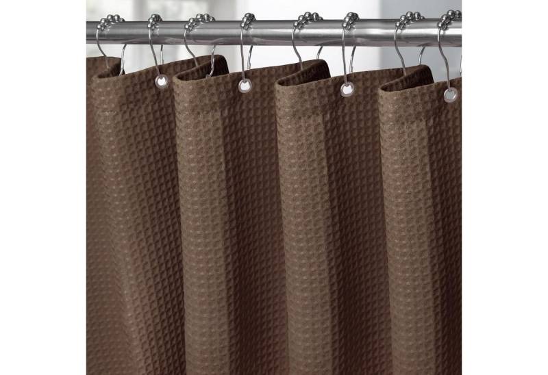 LuxusKollektion Duschvorhang Duschvorhang Waffel Metallringe Waffel Braun H182 x B275 cm 1er Pack von LuxusKollektion