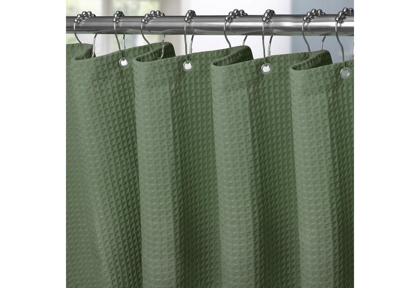 LuxusKollektion Duschvorhang Duschvorhang Waffel Metallringe Waffel Grün H182 x B122 cm 1er Pack LuxusKollektion Duschvorhang Duschvorhang Waffel Metallringe Waffel Grün H182 x B122 cm 1er Pack von LuxusKollektion
