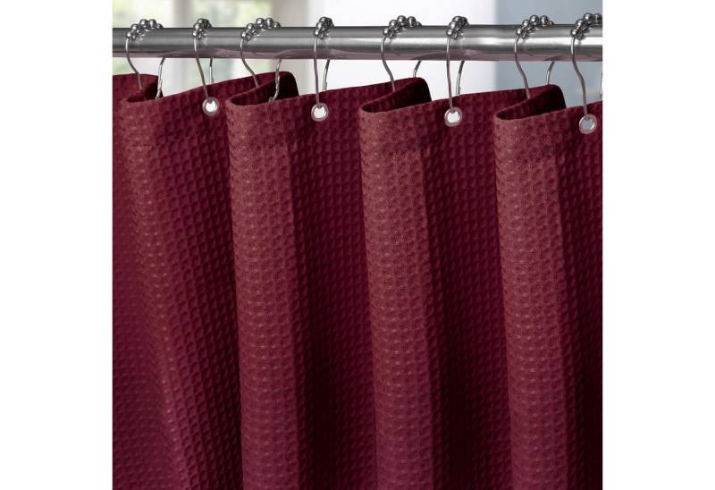 LuxusKollektion Duschvorhang Duschvorhang Waffel Waffel - Burgunderrot H182 x B122 cm (1er Pack) von LuxusKollektion