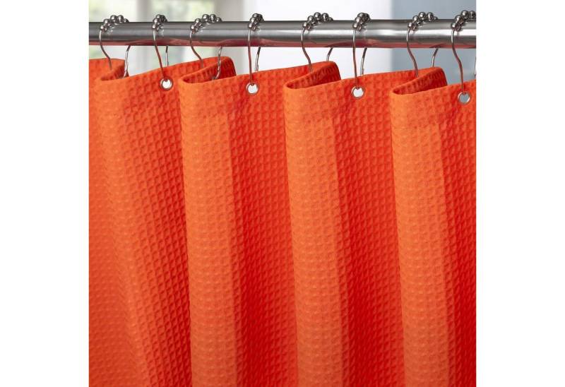 LuxusKollektion Duschvorhang Duschvorhang Waffel Waffel - Orange H182 x B275 cm (1er Pack) von LuxusKollektion