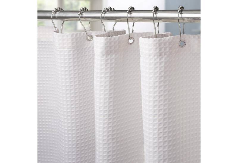 LuxusKollektion Duschvorhang Duschvorhang Waffel Waffel - Weiß H244 x B182 cm (1er Pack) von LuxusKollektion