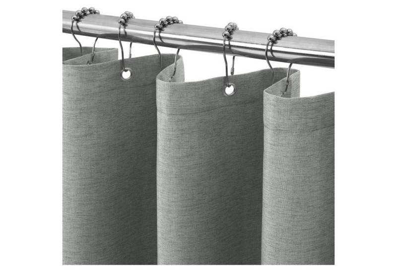 LuxusKollektion Duschvorhang Duschvorhang Wasserdicht Anti Leinen - Grau H182 x B122 cm (1er Pack) von LuxusKollektion