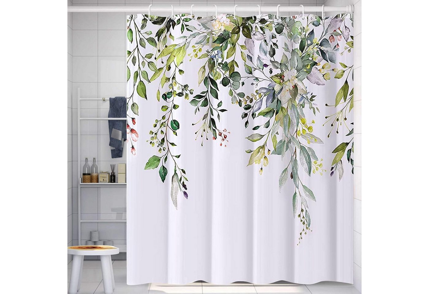 LuxusKollektion Duschvorhang Duschvorhang Wasserdicht Antischimmel H180 x B180 cm (1er Pack) Grün von LuxusKollektion