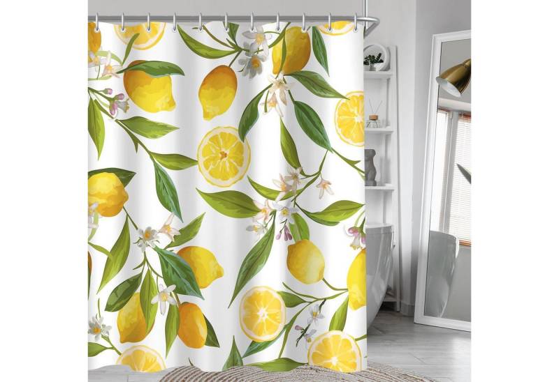 LuxusKollektion Duschvorhang Duschvorhang Zitrone Blatt 150x200cm Antischimmel Wasserabweisend von LuxusKollektion