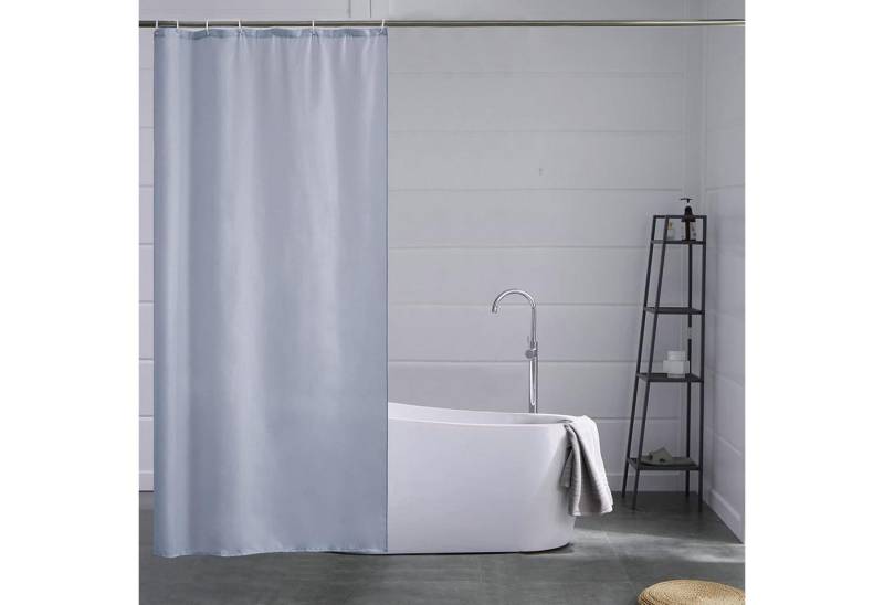 LuxusKollektion Duschvorhang Duschvorhang schmal Eckdusche H180 x B85 cm (1er Pack) Grau Blau von LuxusKollektion