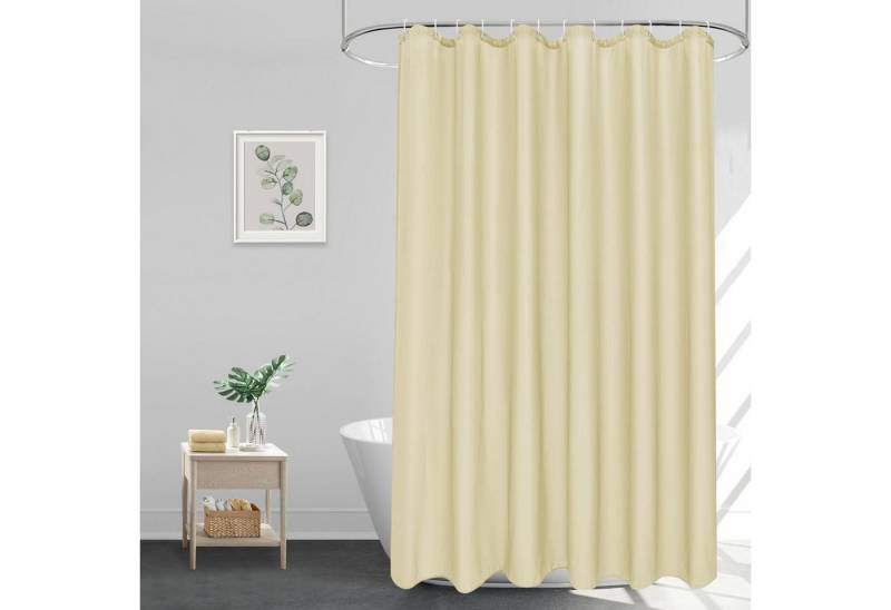 LuxusKollektion Duschvorhang Duschvorhang wasserdicht waschbar Beige H220 x B180 cm (1er Pack) von LuxusKollektion