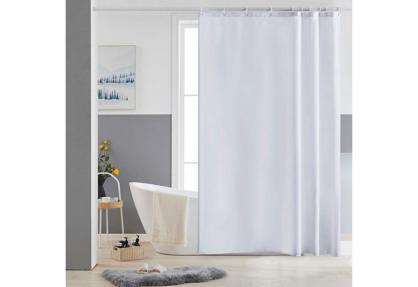 Furlinic Duschvorhang Schmaler Duschvorhang Polyester Stoff Wasserabweisend Waschbar Furlinic Duschvorhang Schmaler Duschvorhang Polyester Stoff Wasserabweisend Waschbar von Furlinic