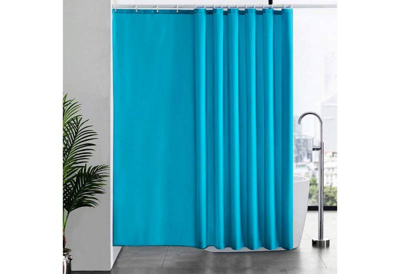 Furlinic Duschvorhang Überlänge Duschvorhang Antischimmel 244x200 Stoff Aquamarine 16 Ringe von Furlinic