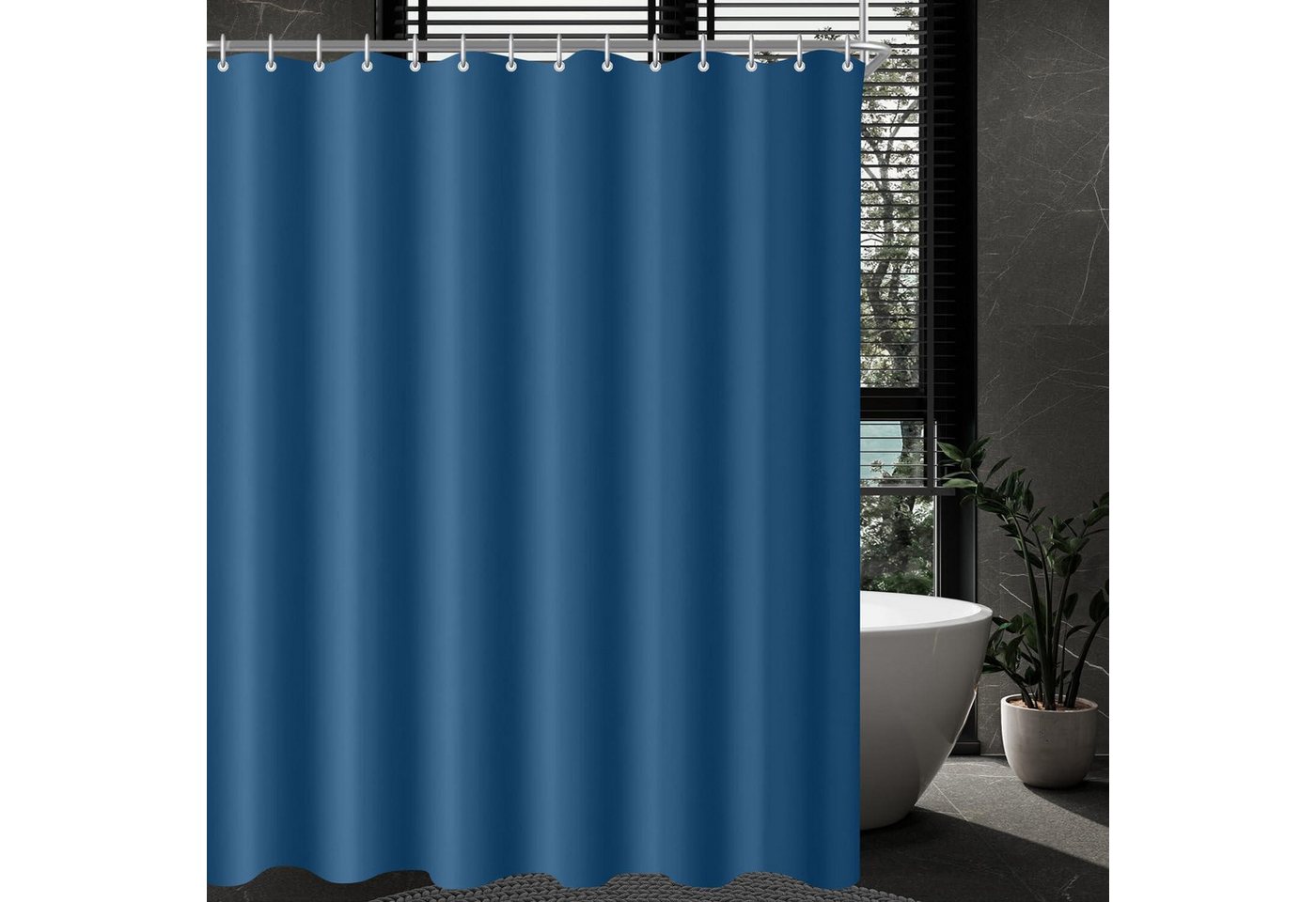 Lerores Duschvorhang Duschvorhang Dunkelblau 280x200cm Beschwert Washable Polyester Lerores Duschvorhang Duschvorhang Dunkelblau 280x200cm Beschwert Washable Polyester von Lerores