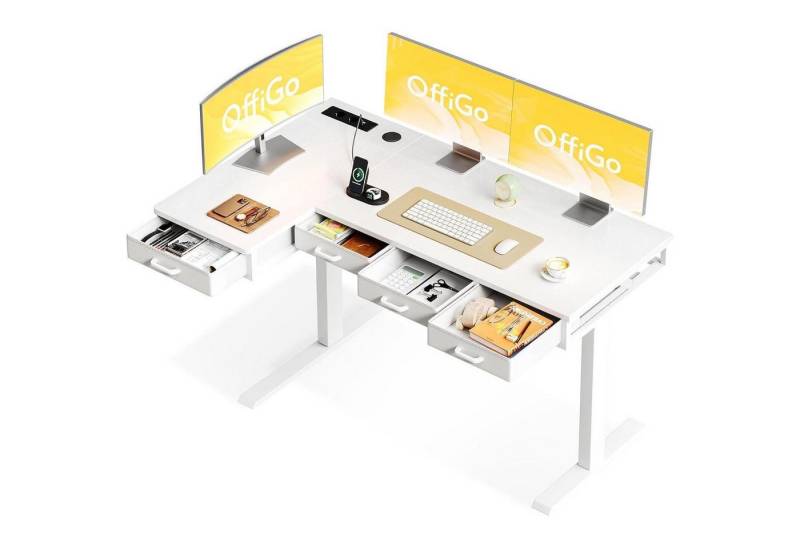 LuxusKollektion Eckschreibtisch Eckschreibtisch Höhenverstellbar Elektrisch L 140 x 80 cm Weiß LuxusKollektion Eckschreibtisch Eckschreibtisch Höhenverstellbar Elektrisch L 140 x 80 cm Weiß von LuxusKollektion