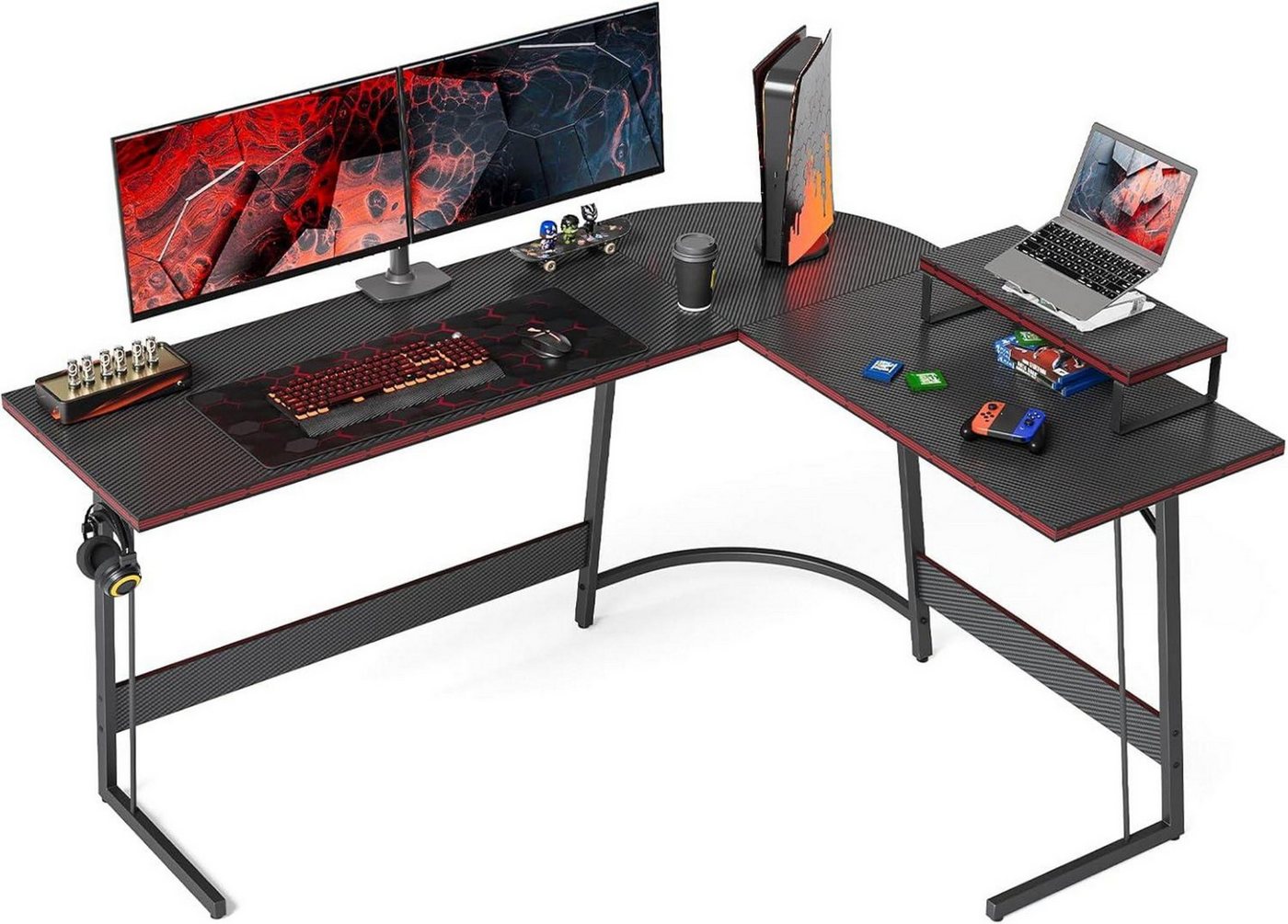 LuxusKollektion Eckschreibtisch Gaming Tisch Eckschreibtisch 150 x 120 cm L-Form Monitorständer LuxusKollektion Eckschreibtisch Gaming Tisch Eckschreibtisch 150 x 120 cm L-Form Monitorständer von LuxusKollektion
