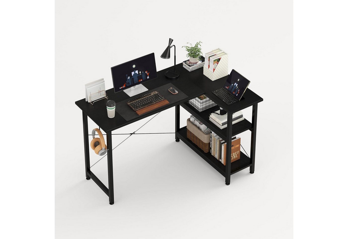 LuxusKollektion Eckschreibtisch Schreibtisch 120 cm Eckschreibtisch Stauraum Schwarz LuxusKollektion Eckschreibtisch Schreibtisch 120 cm Eckschreibtisch Stauraum Schwarz von LuxusKollektion