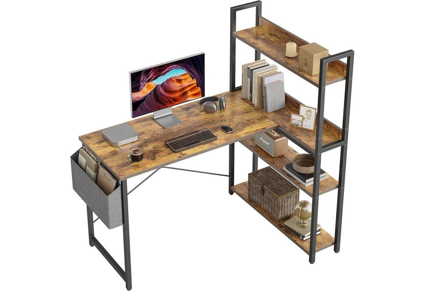 LuxusKollektion Eckschreibtisch Schreibtisch Eckschreibtisch L Form 120 x 50 cm Braun+seitentasche LuxusKollektion Eckschreibtisch Schreibtisch Eckschreibtisch L Form 120 x 50 cm Braun+seitentasche von LuxusKollektion