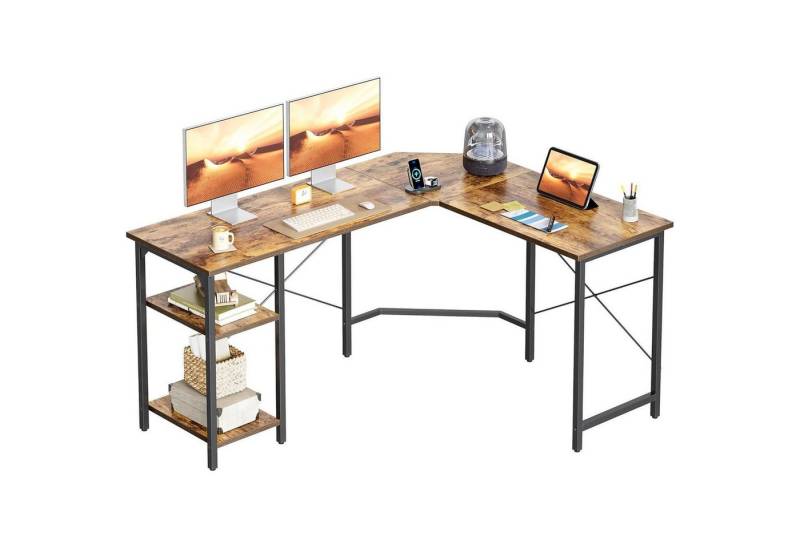 LuxusKollektion Eckschreibtisch Schreibtisch L Form Eck Gaming 150 x 120 cm mit Regalen Vintagebraun LuxusKollektion Eckschreibtisch Schreibtisch L Form Eck Gaming 150 x 120 cm mit Regalen Vintagebraun von LuxusKollektion