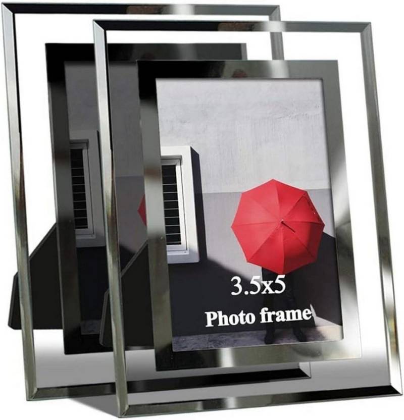 LuxusKollektion Einzelrahmen 2er Set Glas Bilderrahmen 9x13 cm - Silber Fotorahmen für 13x9 Fotos von LuxusKollektion