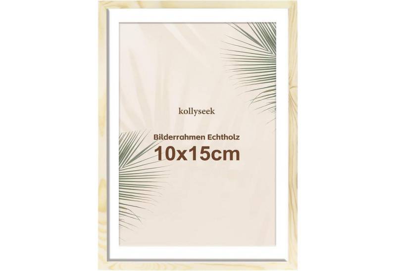 LuxusKollektion Einzelrahmen Bilderrahmen 10x15cm Echtholz Passepartout Acrylglas holz 10x15cm von LuxusKollektion