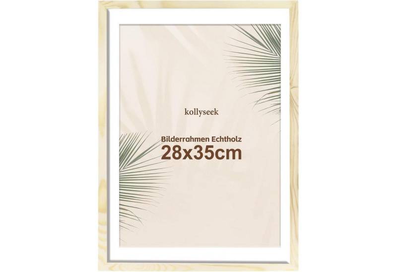 LuxusKollektion Einzelrahmen Bilderrahmen 28x35cm Echtholz Passepartout Acrylglas holz 28x35cm von LuxusKollektion