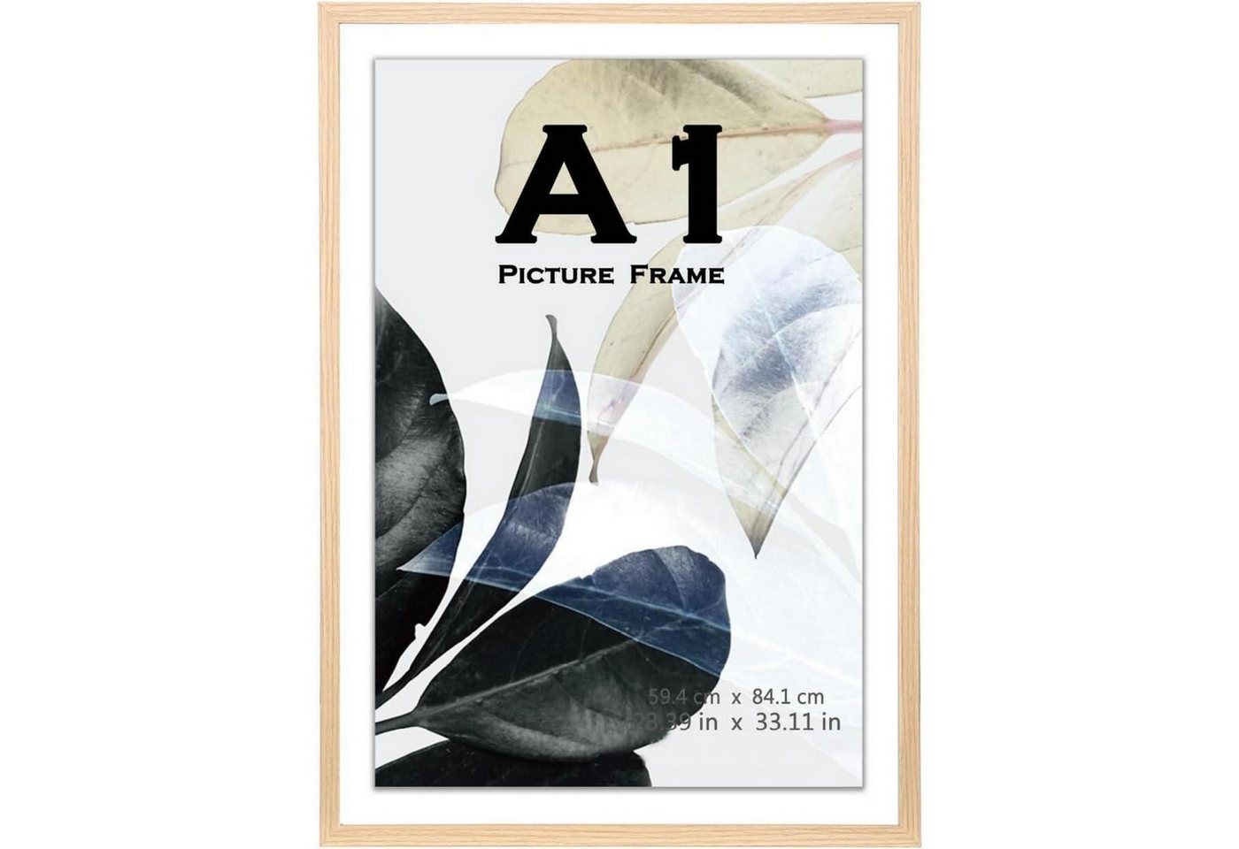 LuxusKollektion Einzelrahmen Bilderrahmen Holz Wandmontage A1 59,4x84,1cm natur A1-1P von LuxusKollektion
