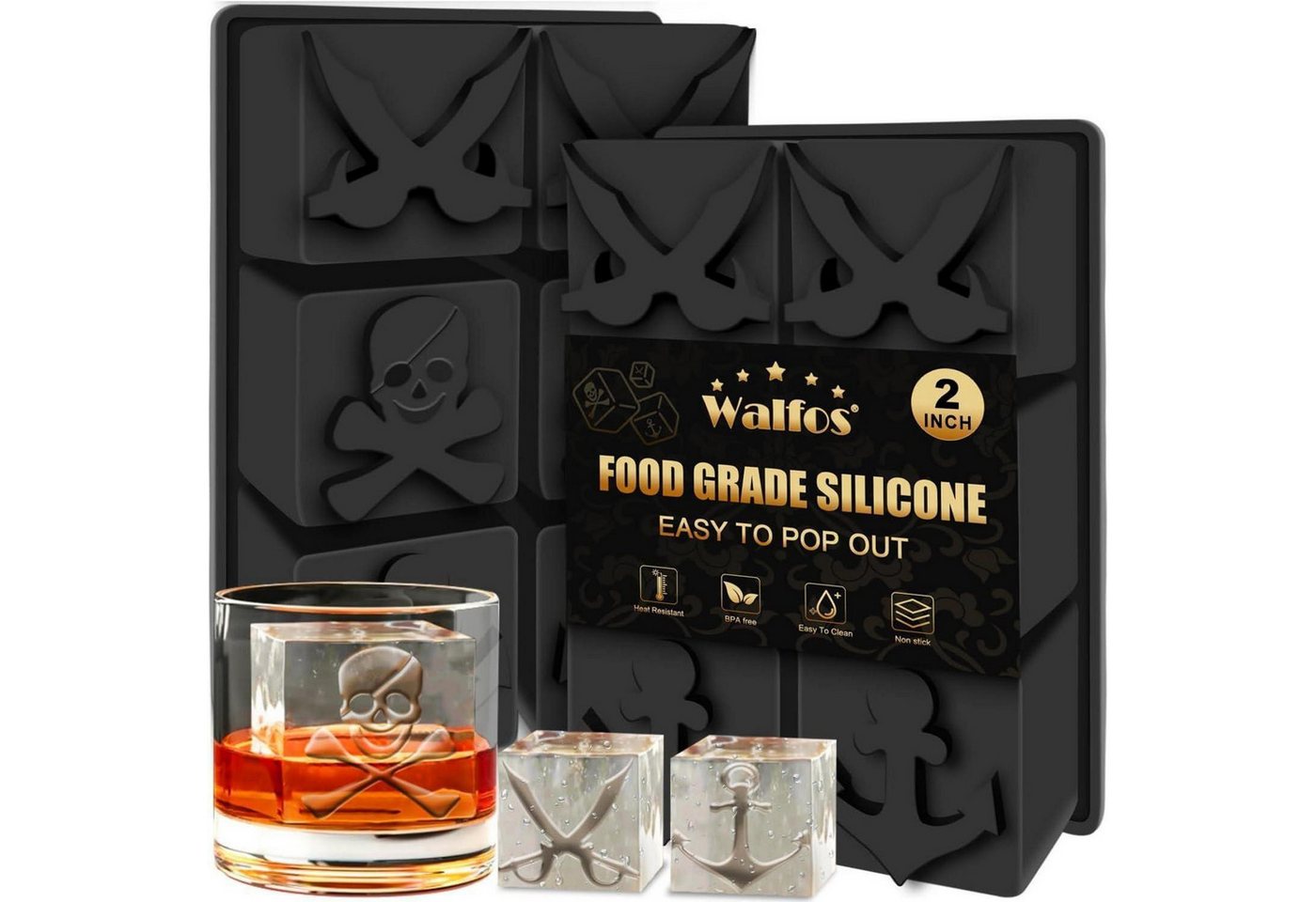 LuxusKollektion Eiswürfelform Eiswürfelform Silikon Deckel 2er-set 6-loch-eiswürfelformen mit Muster LuxusKollektion Eiswürfelform Eiswürfelform Silikon Deckel 2er-set 6-loch-eiswürfelformen mit Muster von LuxusKollektion