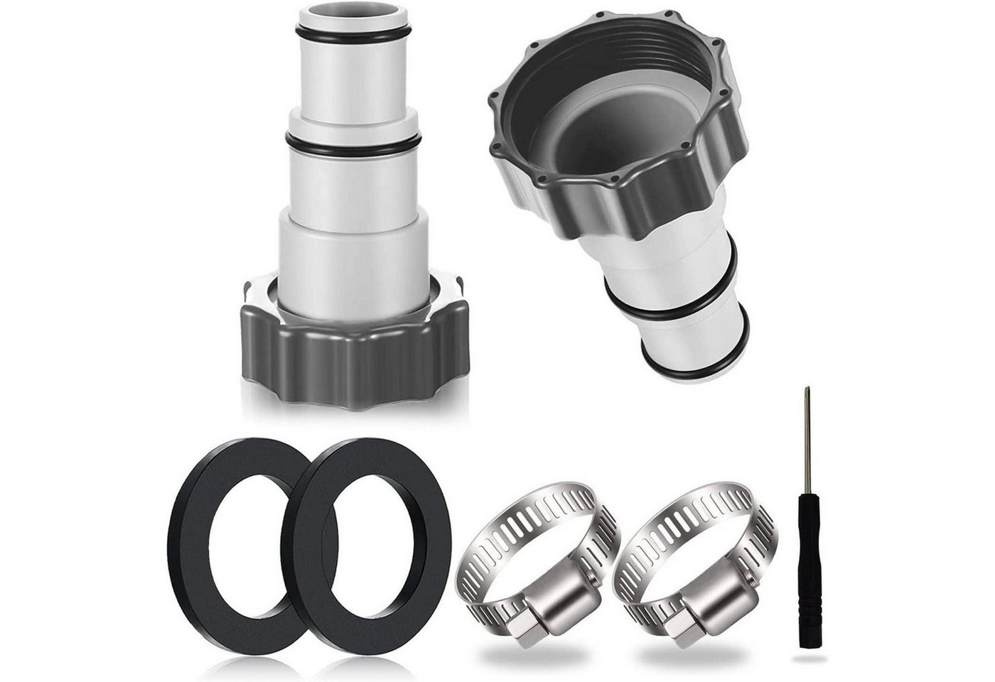 LuxusKollektion Entwässerungsrinne 2er Pack Poolschlauch Adapter für Intex Pool Ø 32/38mm Grau LuxusKollektion Entwässerungsrinne 2er Pack Poolschlauch Adapter für Intex Pool Ø 32/38mm Grau von LuxusKollektion