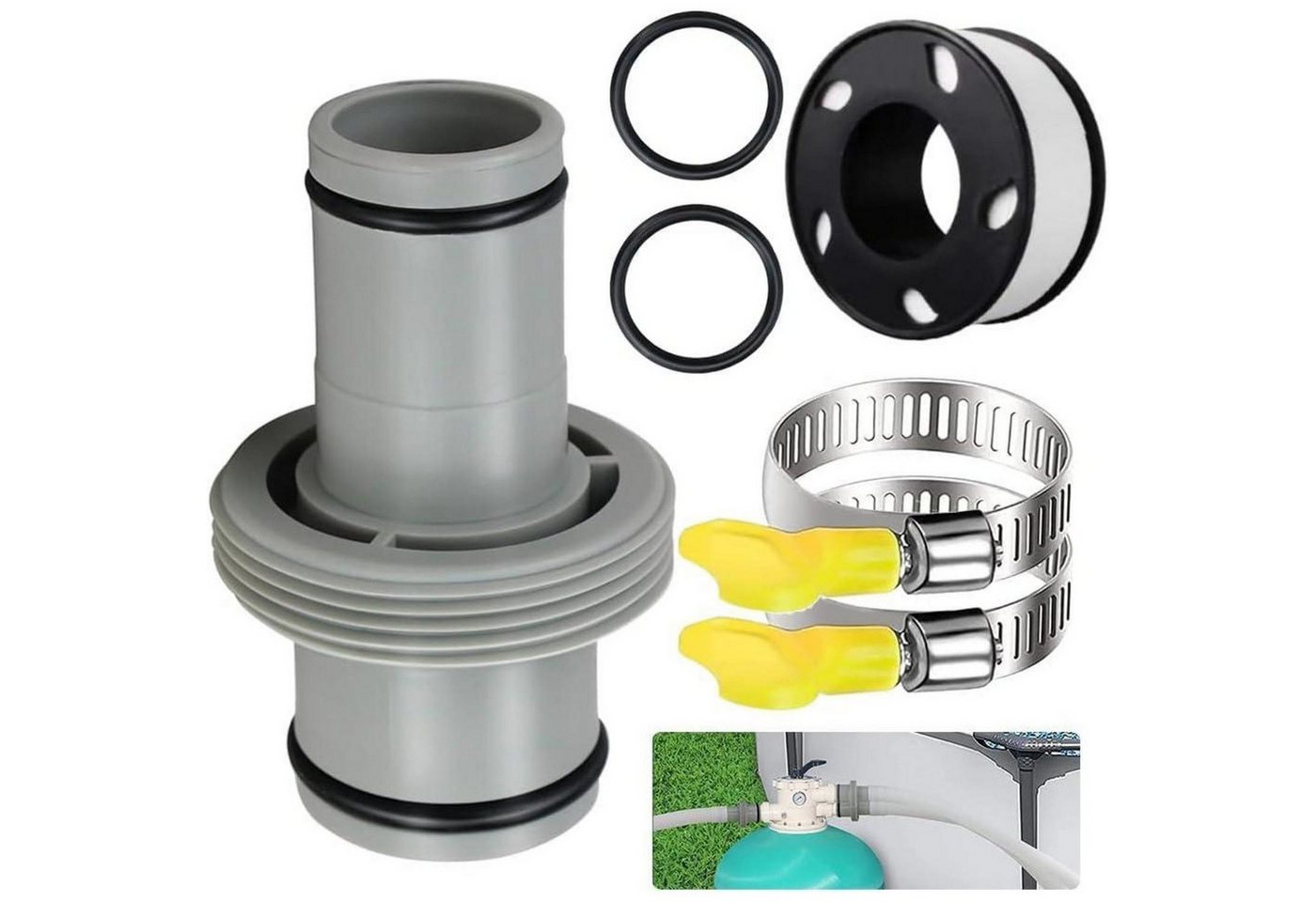 LuxusKollektion Entwässerungsrinne Poolschlauch 38mm auf 32mm Verbinder Pool Schlauchverbinder 32 38mm LuxusKollektion Entwässerungsrinne Poolschlauch 38mm auf 32mm Verbinder Pool Schlauchverbinder 32 38mm von LuxusKollektion