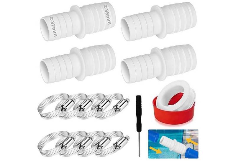 LuxusKollektion Entwässerungsrinne Poolschlauch Adapter 32mm 38mm 4PCS Schlauchschellen Weiß D LuxusKollektion Entwässerungsrinne Poolschlauch Adapter 32mm 38mm 4PCS Schlauchschellen Weiß D von LuxusKollektion