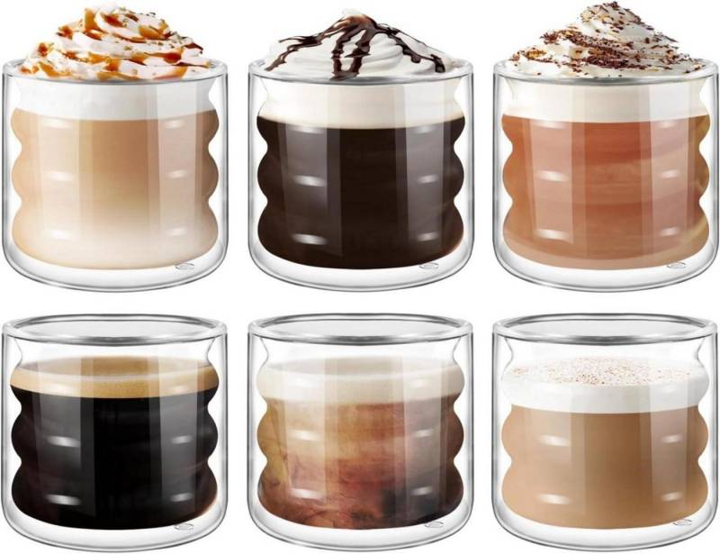 LuxusKollektion Espressoglas Einzigartige Doppelwandige 120ml Espresso Teegläser Set von LuxusKollektion