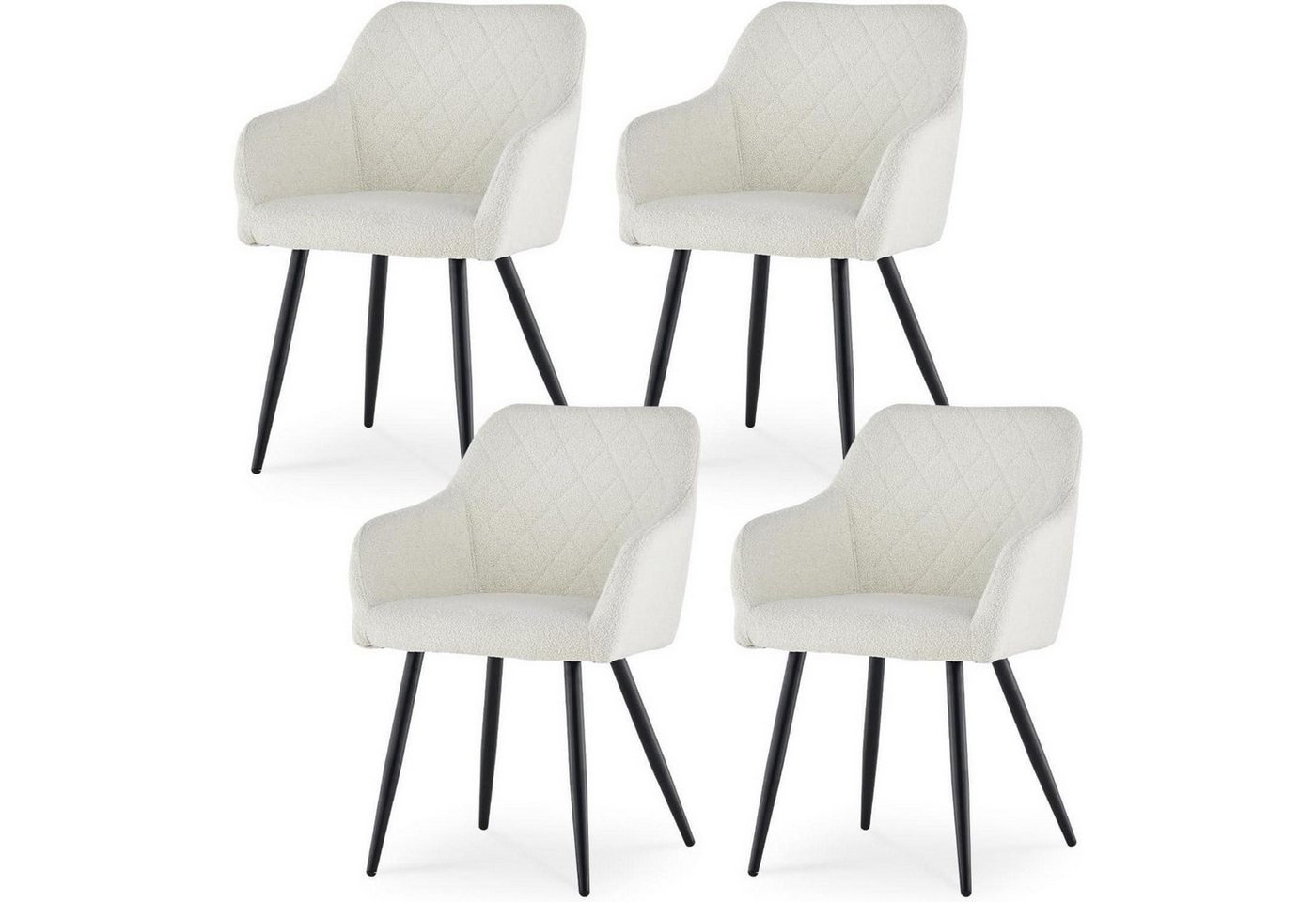 LuxusKollektion Essgruppe Esszimmerstühle 4er Polster Teddybezug Armlehne Bouclé Nebelweiß 4 LuxusKollektion Essgruppe Esszimmerstühle 4er Polster Teddybezug Armlehne Bouclé Nebelweiß 4 von LuxusKollektion