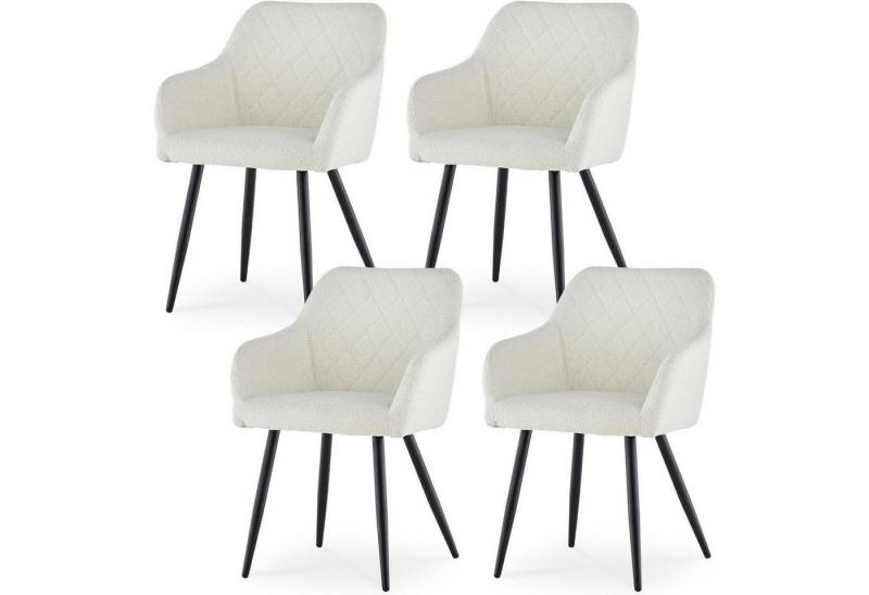 LuxusKollektion Essgruppe Esszimmerstühle 4er Polster Teddybezug Armlehne Bouclé Nebelweiß 4 LuxusKollektion Essgruppe Esszimmerstühle 4er Polster Teddybezug Armlehne Bouclé Nebelweiß 4 von LuxusKollektion