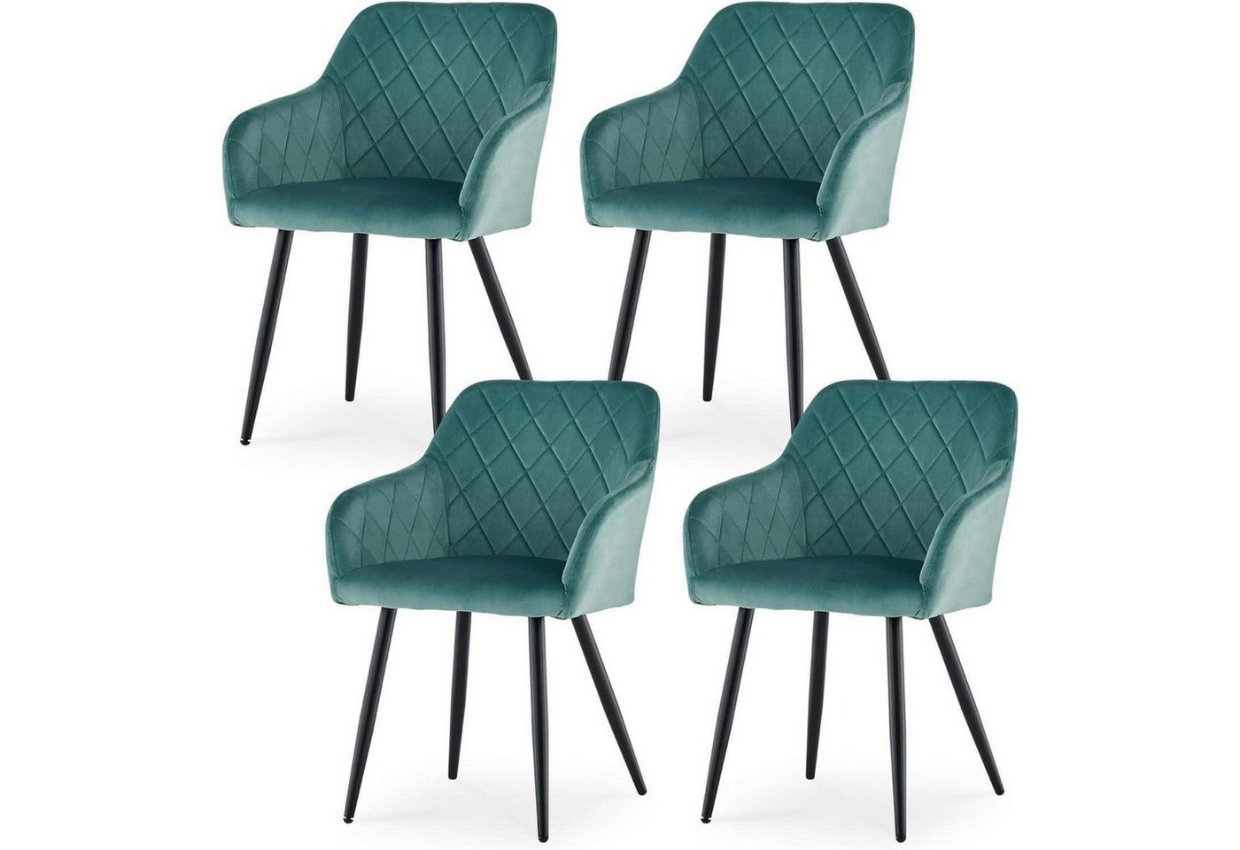 LuxusKollektion Essgruppe Esszimmerstühle 4er Samt Armlehne Metallbeine Samt Turkis 4 LuxusKollektion Essgruppe Esszimmerstühle 4er Samt Armlehne Metallbeine Samt Turkis 4 von LuxusKollektion