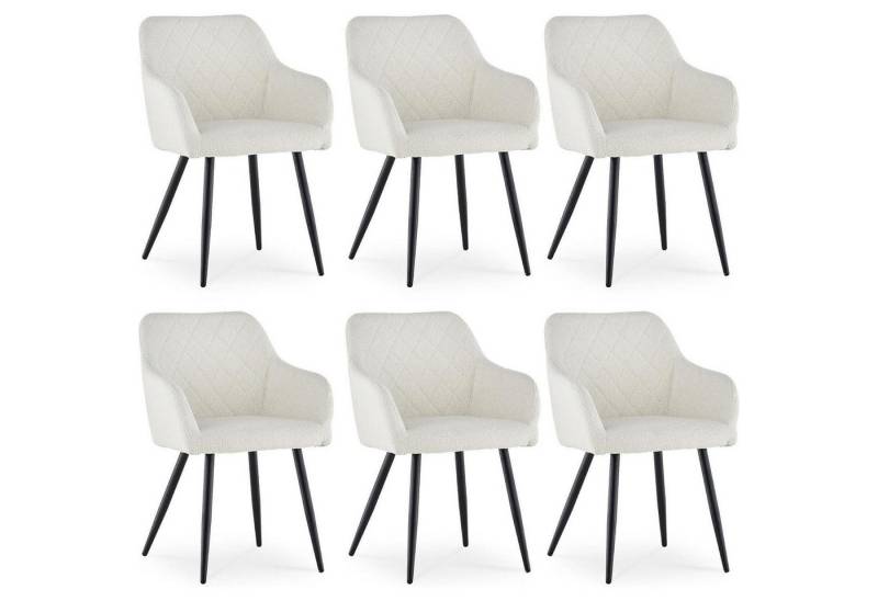 LuxusKollektion Essgruppe Esszimmerstühle 6er Teddy Boucle Armlehne Bouclé Nebelweiß 6 LuxusKollektion Essgruppe Esszimmerstühle 6er Teddy Boucle Armlehne Bouclé Nebelweiß 6 von LuxusKollektion