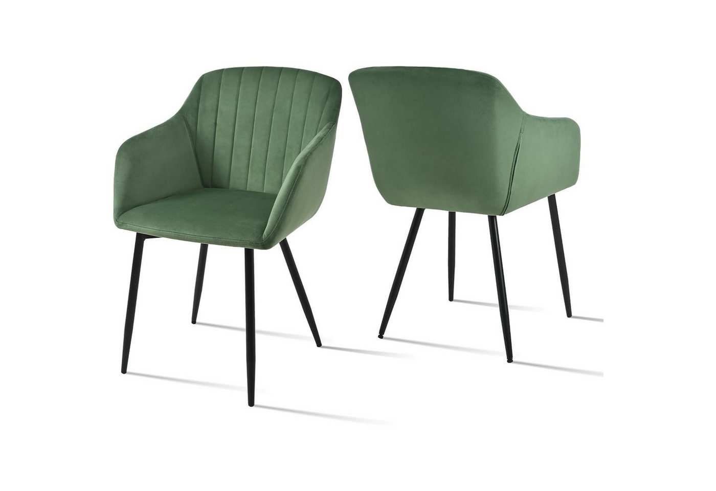 LuxusKollektion Esszimmerstuhl Esszimmerstühle Armlehnenstuhl Samt Sitzfläche Metallbeine 2er Grün LuxusKollektion Esszimmerstuhl Esszimmerstühle Armlehnenstuhl Samt Sitzfläche Metallbeine 2er Grün von LuxusKollektion