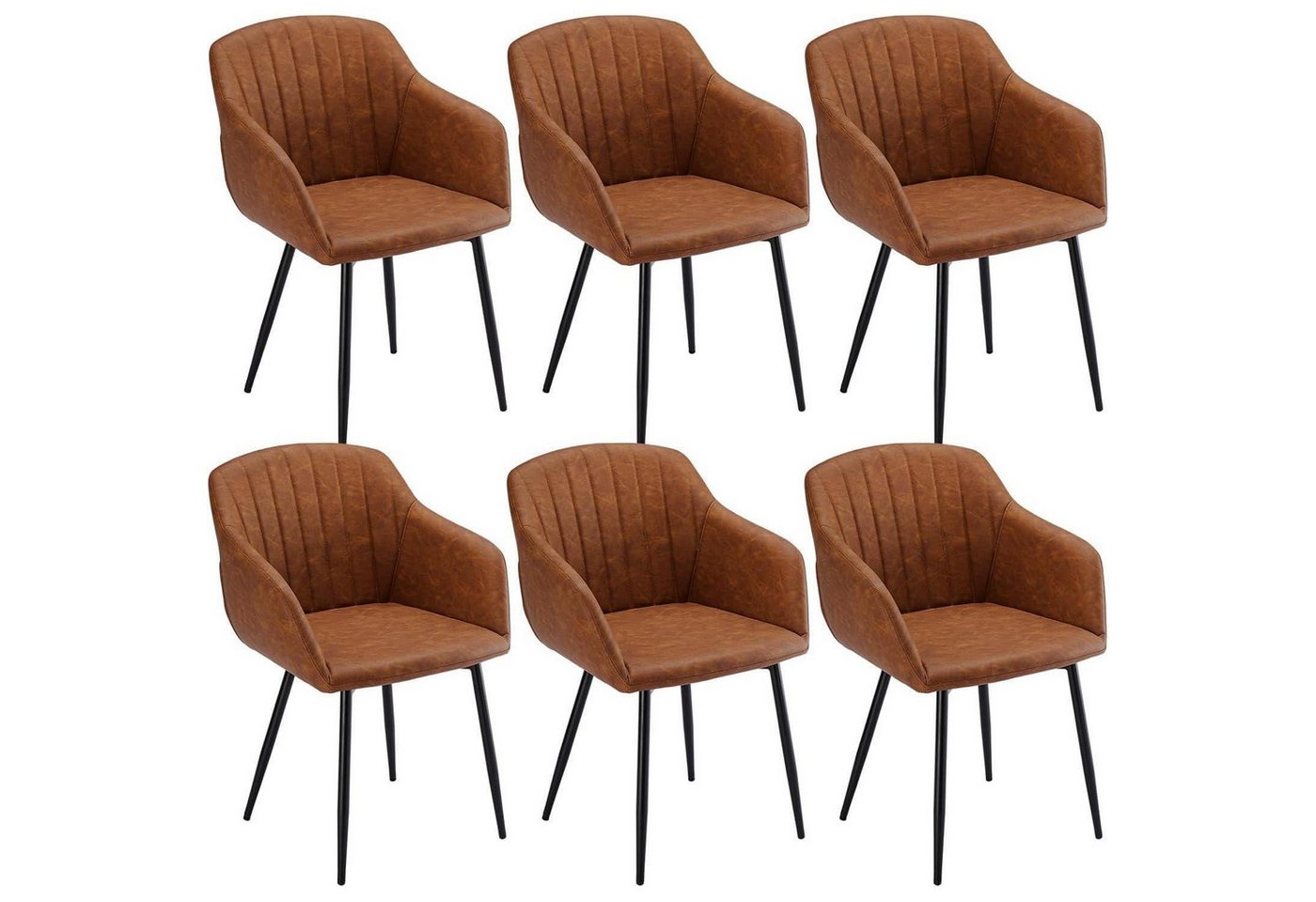 LuxusKollektion Esszimmerstuhl Esszimmerstühle Kunstleder Polsterstuhl Armlehne Braun 6er Braun LuxusKollektion Esszimmerstuhl Esszimmerstühle Kunstleder Polsterstuhl Armlehne Braun 6er Braun von LuxusKollektion