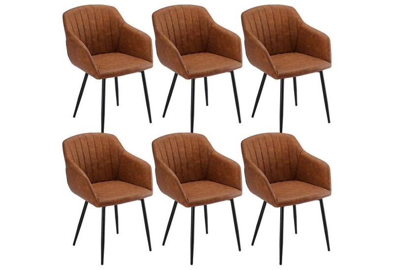 LuxusKollektion Esszimmerstuhl Esszimmerstühle Kunstleder Polsterstuhl Armlehne Braun 6er Braun LuxusKollektion Esszimmerstuhl Esszimmerstühle Kunstleder Polsterstuhl Armlehne Braun 6er Braun von LuxusKollektion