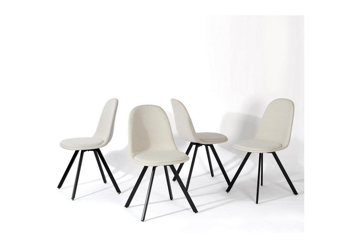 LuxusKollektion Esszimmerstuhl Esszimmerstühle Stoff Drehstuhl 4er Beige-drehgelenk Skandinavisch von LuxusKollektion