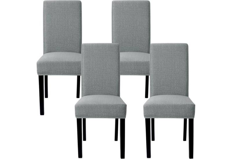 LuxusKollektion Esszimmerstuhl Stuhlhussen 4er Set Stretch Dunkelgrau Abnehmbar Waschbar von LuxusKollektion