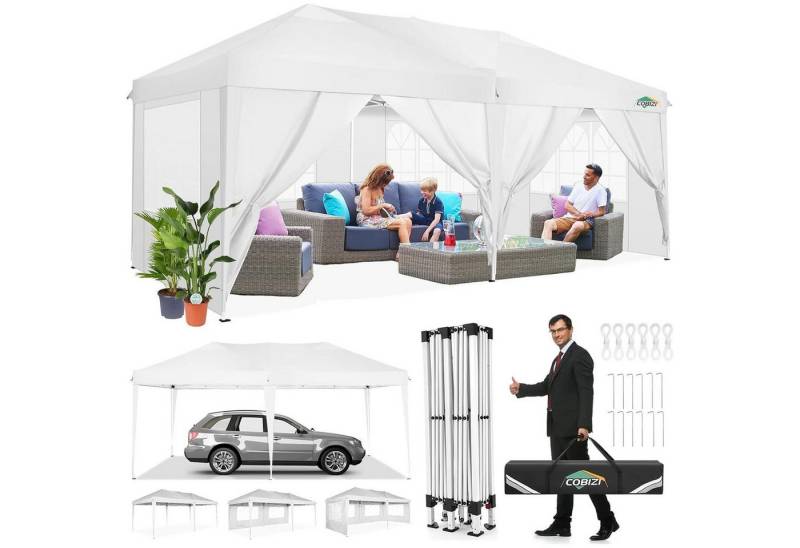 LuxusKollektion Faltpavillon Faltpavillon 3x6 Wasserdicht & Winterfest Pop Up Zelt mit 6 von LuxusKollektion