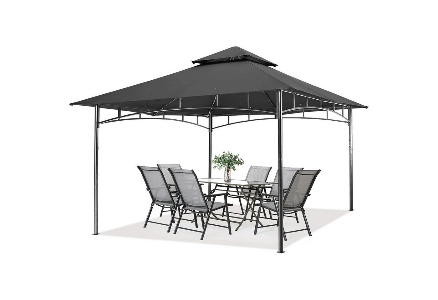 LuxusKollektion Faltpavillon Gartenpavillon Doppeldach Garten Hof 3.3x3.3M Dunkelgrau LuxusKollektion Faltpavillon Gartenpavillon Doppeldach Garten Hof 3.3x3.3M Dunkelgrau von LuxusKollektion