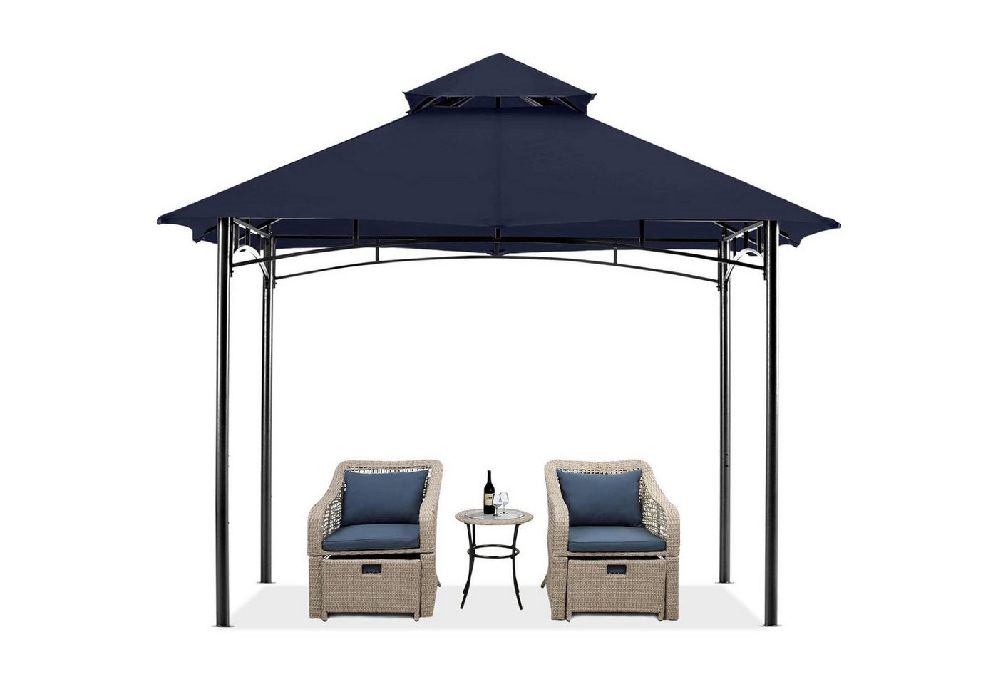 LuxusKollektion Faltpavillon Gartenpavillon Doppeldach Marineblau 2.7x2.7M Marineblau LuxusKollektion Faltpavillon Gartenpavillon Doppeldach Marineblau 2.7x2.7M Marineblau von LuxusKollektion