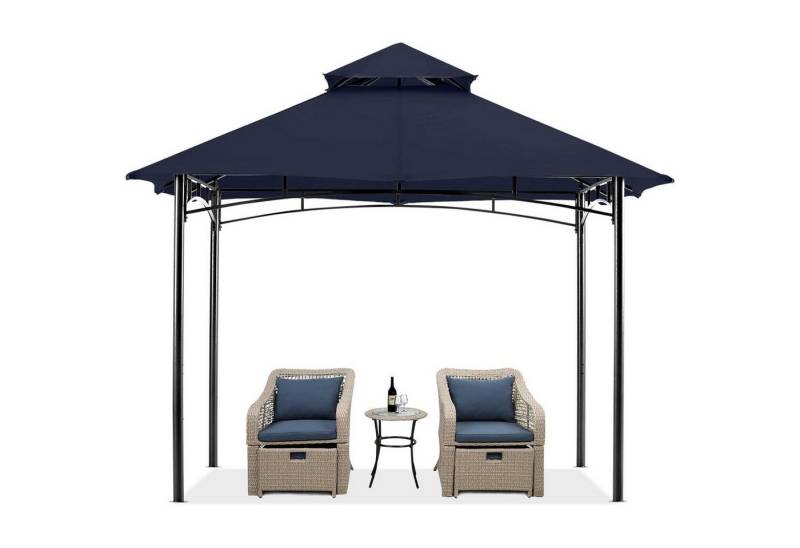 LuxusKollektion Faltpavillon Gartenpavillon Doppeldach Marineblau 2.7x2.7M Marineblau von LuxusKollektion