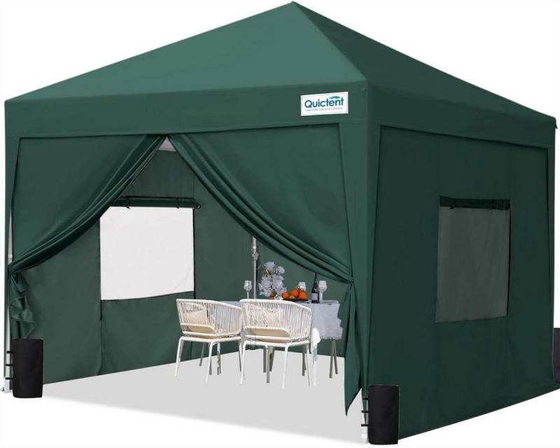Quictent Faltpavillon Pavillon 3x3 mit 4 Seitenteilen Entlüftung Wasserdicht Stabil von Quictent