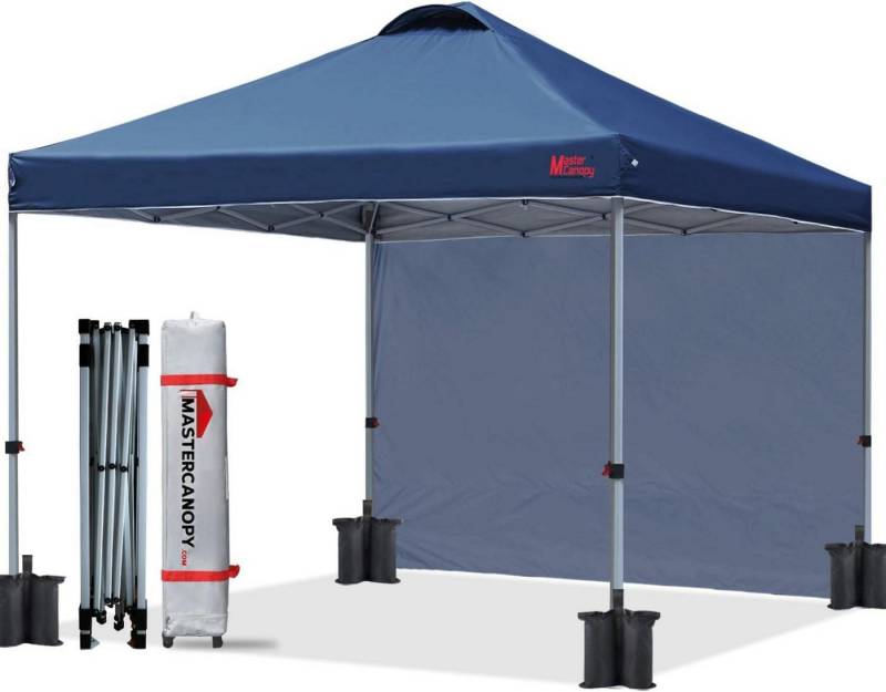MasterCanopy Faltpavillon Pop up Pavillon Faltpavillon 2,5x2,5m Festzelt Marineblau mit von MasterCanopy