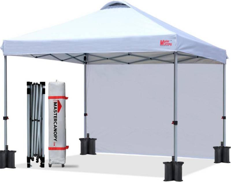 MasterCanopy Faltpavillon Pop up Pavillon Faltpavillon 3x3m Festzelt mit 1 Seitenwand von MasterCanopy