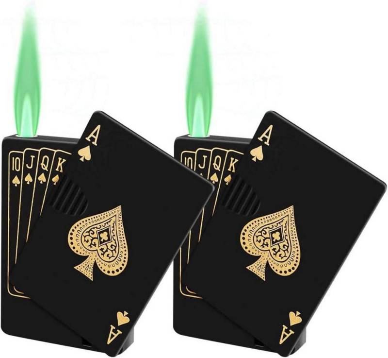 ZOYDP Feuerzeuge Sturmfeuerzeug 2er Set Jetflamme, Coole Card Shaped Lighter von ZOYDP