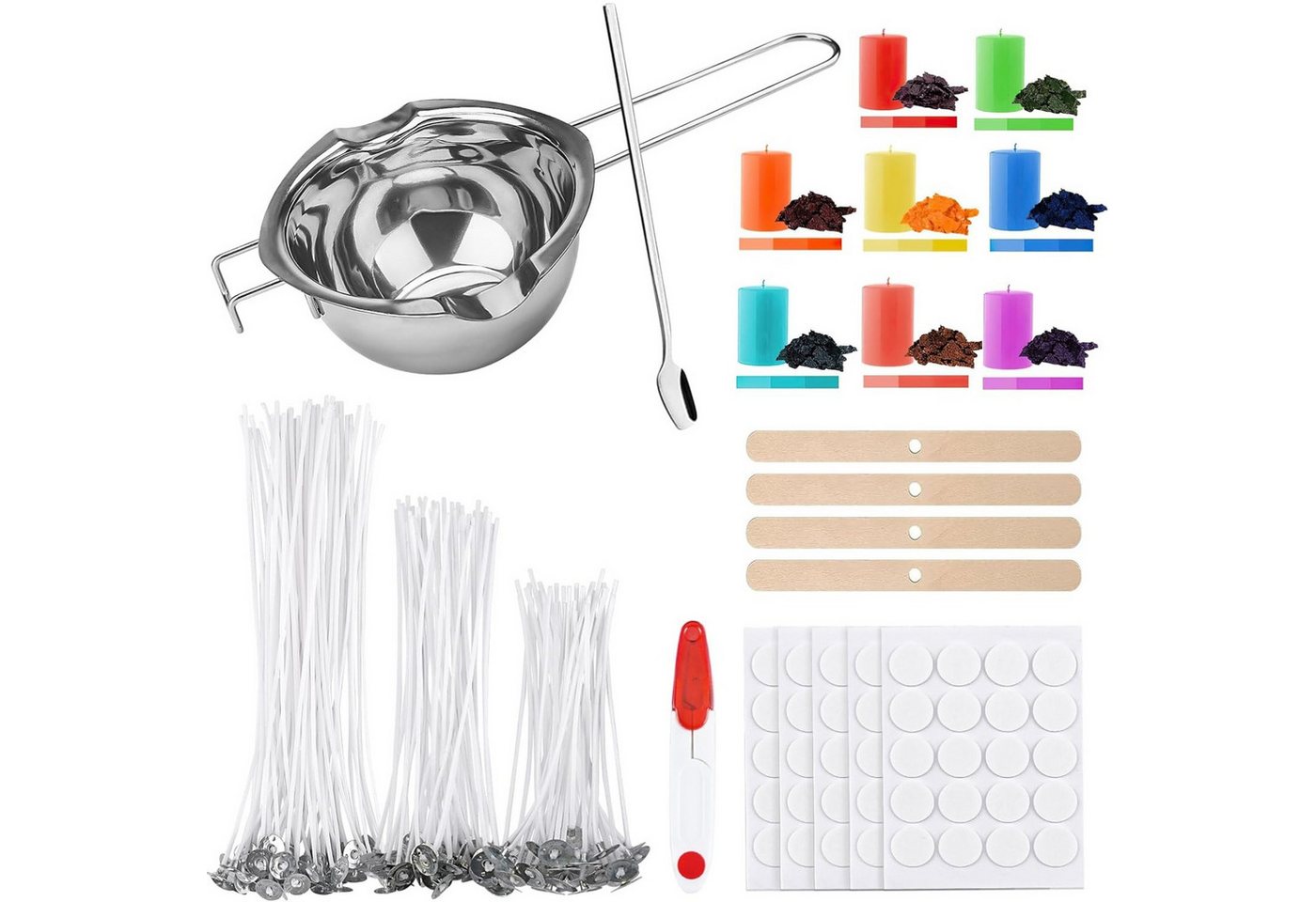 ALLAVA Formkerze Kerzen Selber Machen Set Wachsschmelztopf 100 Kerzendochte 8 Farben ALLAVA Formkerze Kerzen Selber Machen Set Wachsschmelztopf 100 Kerzendochte 8 Farben von ALLAVA